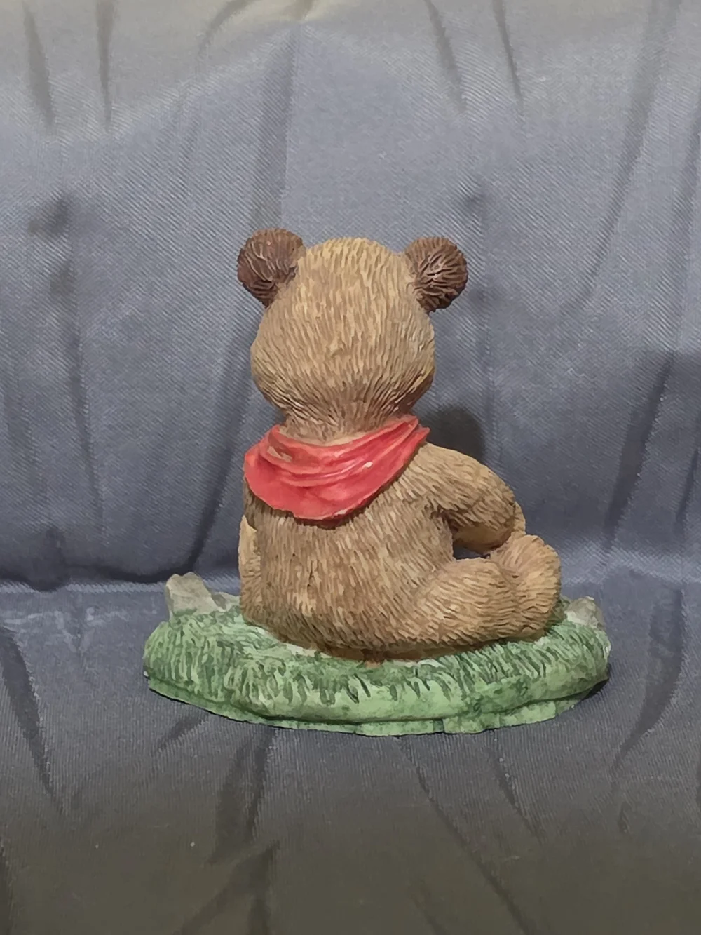 Vintage Lipco Hand-Painted Brown Panda Bear Figurine with Red Scarf